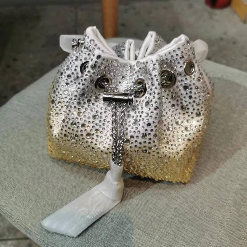 2026 Womens Crystal-Embellished Crossbody Bag Fringe Detail Small Square Shoulder No Top Handle