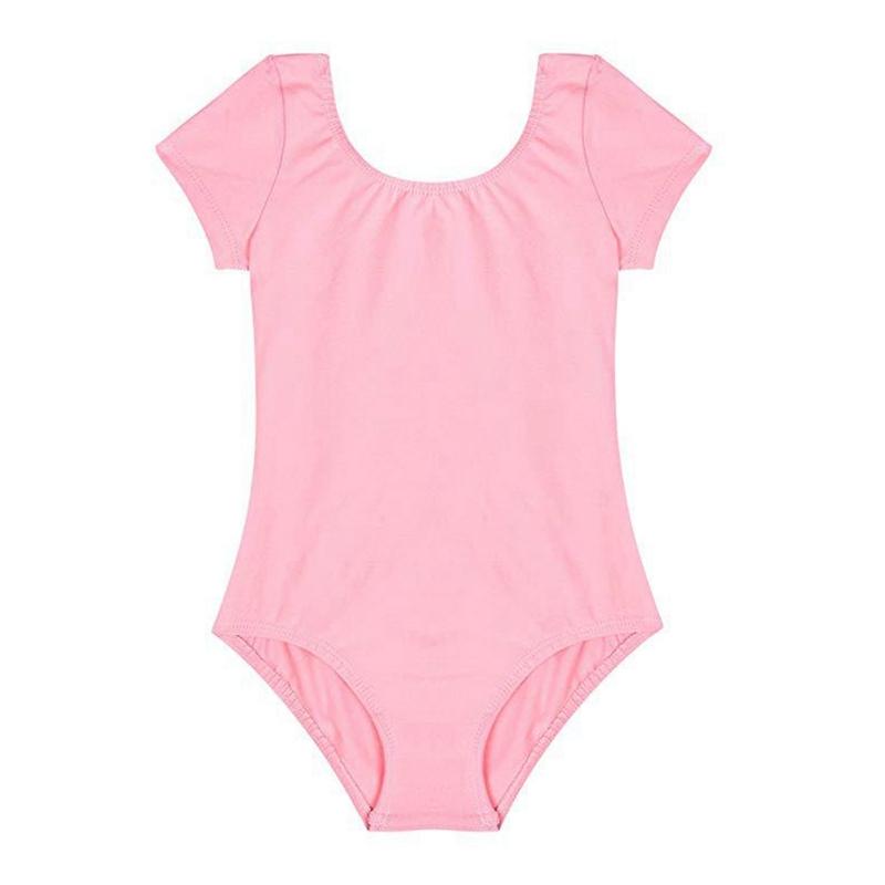 Dívčí taneční kostým Dvoudílná souprava Dětská jednobarevná kombinéza s krátkým rukávem a baletní sukně