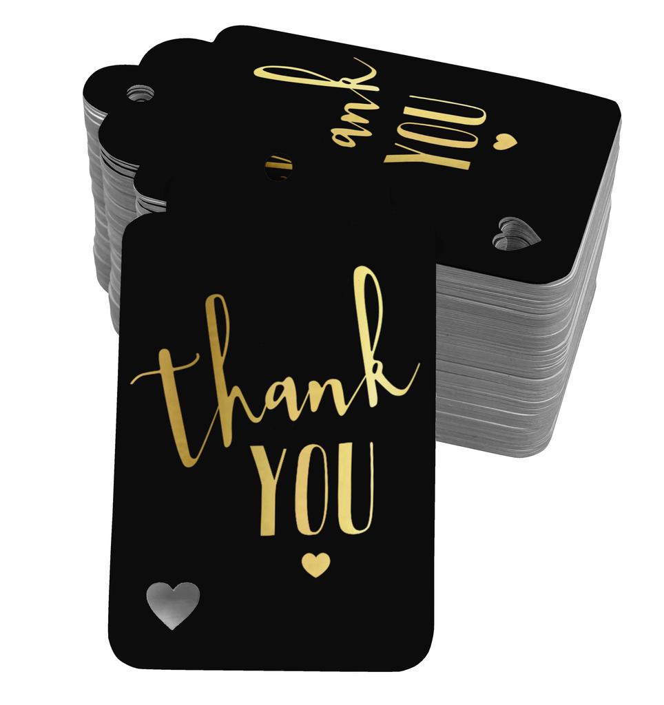 Inkdotpot ThankYou Bridal Shower-Baby Shower-Retirement-Wedding-Birthday Bottle Tag Real Gold Foil Favor Hang Tags Pack Of