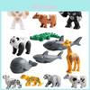 Miniature Building Blocks Set Crocodile Shark Orangutan Display Plastic Material For Kids