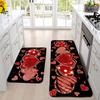 VIKAMA Red Heart Valentine's Day Carpet Anti-slip Kitchen Floor Mat Bedroom Living Room Entrance Door Mat Home Decoration