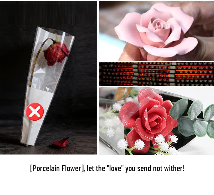 Handmade Ceramic Rose Bouquet - Valentine's Day Gift & Home Decor