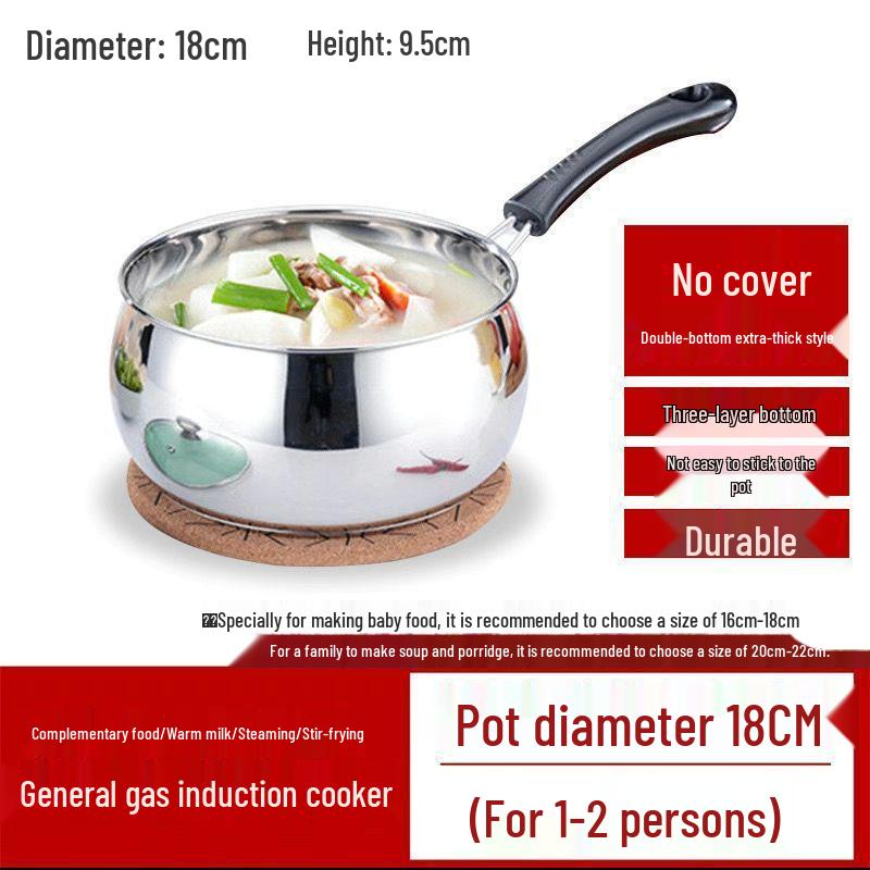 316 Extra Thick Stainless Steel Non-Stick Infant Milk and Food Saucepan