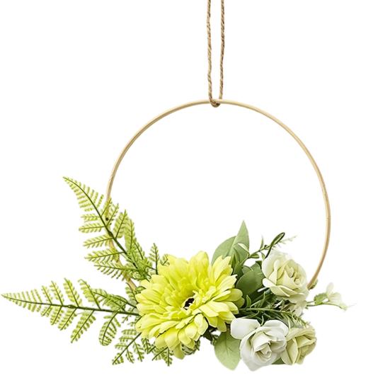 Artificial Flower Wreath, Sustainable Hanging Ornaments, with Elegant Flower Decorations for Bedroom Living Room Balcony Cafe Nursery