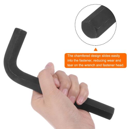 uxcell 19mm L-Shaped Alloy Steel Hex Wrench Set, Long, Repair Tool for Tightening and Removing Screws, Assembly of Furniture, and Bicycle Repair, Blac