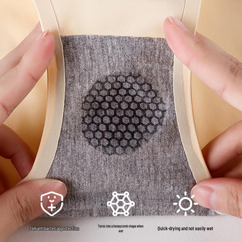 High Waist Solid Color Plus Size Seamless Women's Panties, Pure Cotton, Breathable, with Cotton Crotch.