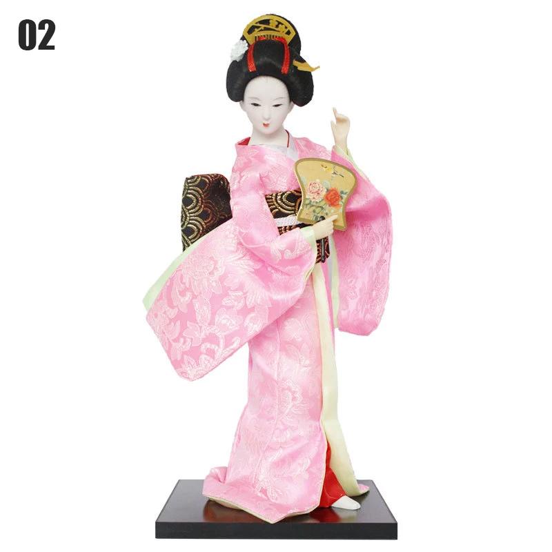 Japanese Geisha Doll Asian Handmade Crafts Kimono Doll Home Table Decor Miniature Figurines Sculpture Collection Gift Creative