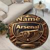 Custom Name Personalized Arsenal F.C Print Round Rug, Versatile Home Decor Carpet, for Playroom, Apartment, Balcony, Entryway, Hallway Gift