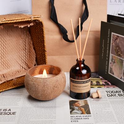 Coconut Scented Candle Gift Box Niche High-end Atmosphere Bedroom Incense Fresh Sea Breeze Series Gift Fragrance Set