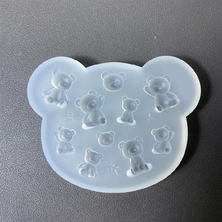 Flexible Silicone Pendant Mould Epoxy Resin Small Bear Accessories Mold Elegant Handmade Jewelry Projects Making Mold