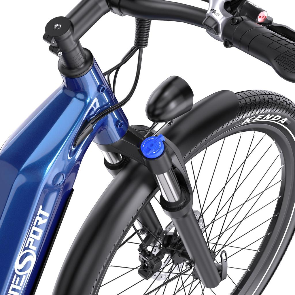 ONESPORT OT05 250W Urban Elektrofahrrad bis zu 25km/h & Hydraulische Bremsen City E-Bike, 36V18.2Ah Pendler E-Bike, Gepäckträger & APP-Steuerung Utility E-Bike