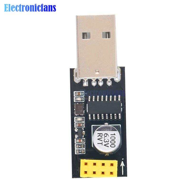 CH340 USB to ESP8266 ESP-01 WiFi Module Adapter Computer Phone Wireless Communication Microcontroller Includes ESP-01 Wireless M