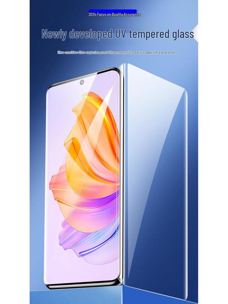 Honor 80/80 Pro Tempered Glass Screen Protector, Full Coverage, UV Glue, Anti-Fall Protection