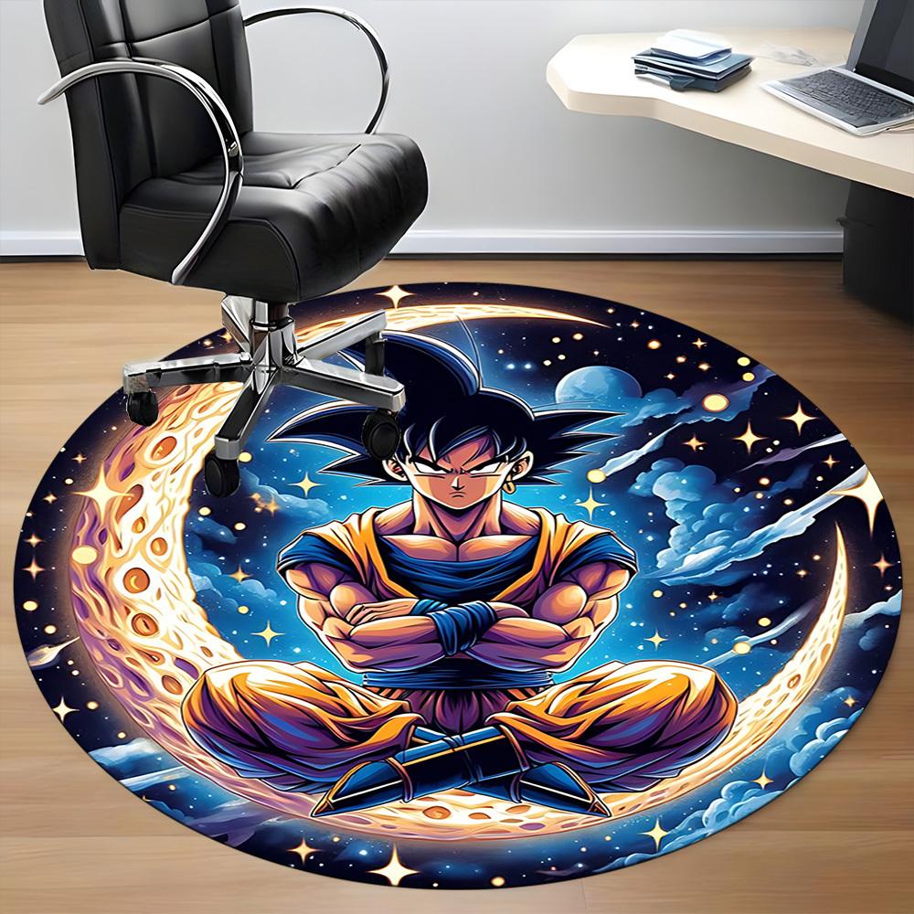 1pc Dragon Ball Office Round Area Rug, Indoor Mat Suitable For Office, Under Office Chairs Bedroom Living Room Home Decor, Room Deco