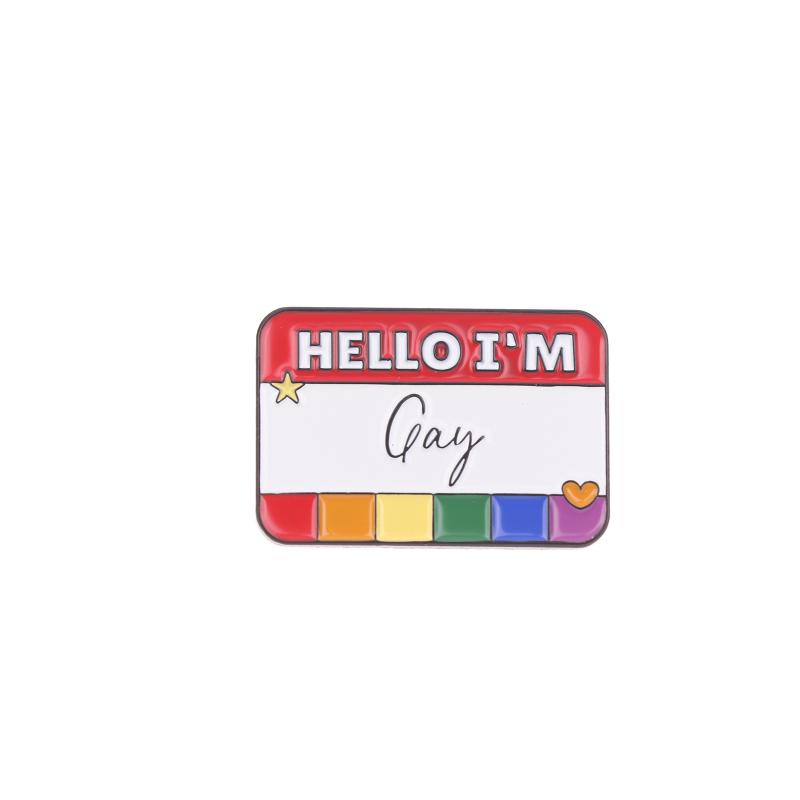 

Hello I M Enamel Pins Bi Pan Asexual Trans Gay Lesbian Brooches Lapel Badges Pride Rainbow Color Dialog Box Jewelry D