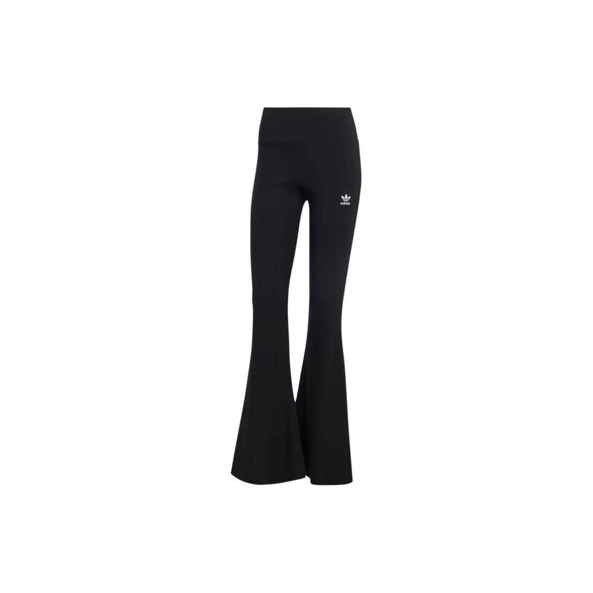 Adidas Оригинальные женские леггинсы Essentials Rib Flared Leggings черного цвета IW5727 M