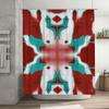 Kitchen Decor Shower Curtain with Red White Blue Floral Pattern for Bathroom Decoration Waterproof Fabric Printed Modern Home De