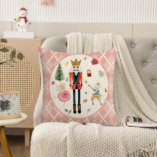 Pillowcase Cartoon Christmas Element Pattern Design Hidden Zipper Non-fading Modern Home Decoration Pillow Cover