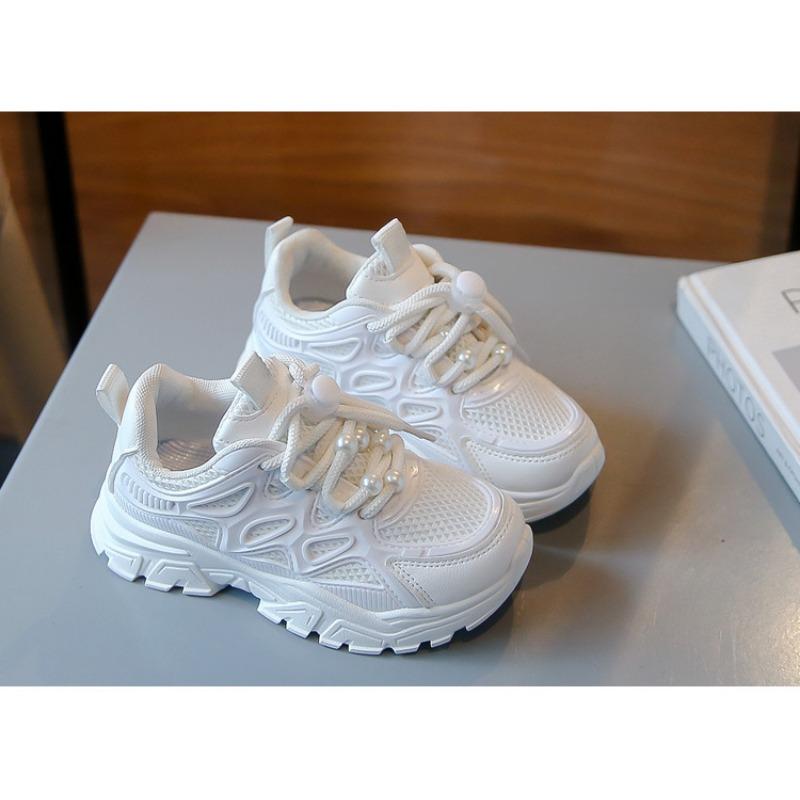 Pantofi sport pentru fete, primăvară și toamnă 2024, pantofi cu perle noi pentru copii, pentru elevi, pantofi ocazionali anti-alunecare cu talpă moale