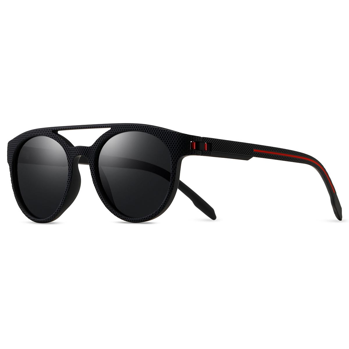

CRIXALIS Polarized Fashion Sunglasses For Men And Women Classic Vintage Round Fishing Traveling Anti-reflective Shade UV400 чёрный