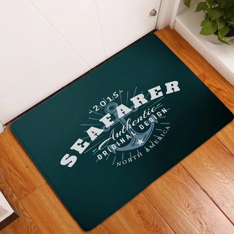 Nautical Anchor Door Mat Modern Home Outdoor Living Room Decor Anti-slip Entrance Floor Carpet Washable Hallway Bath Kitchen Rug