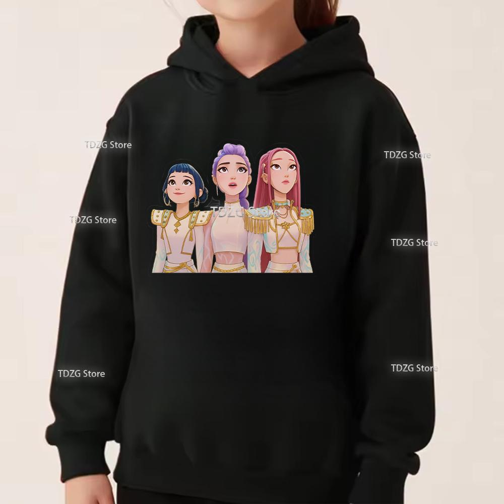 Autumn KPop Devil Hunter Fashion Girl Group Printed Children's Long Sleeved Clothing Boys and Girls Casual Sports Hoodies
