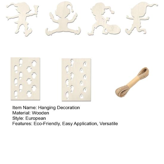 Gnome Footprint Template for Snow Spray Reusable Window Stencils Christmas Gnome Elf Hanging Decoration