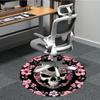 1pc Skull Flowers Office Round Area Rug, Indoor Mat Suitable For Office, Under Office Chairs Bedroom Living Room Home Decor, Room Deco