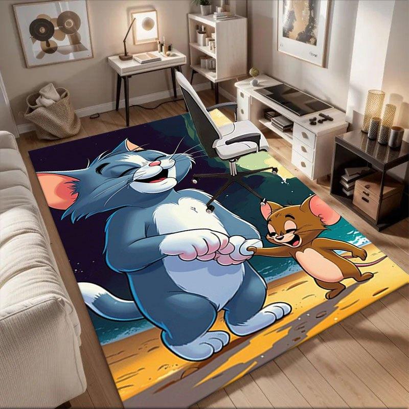 "Avventura di Tom & Jerry: Cover Custodia Telefono Personaggi Classici dei Cartoni Animati "Tappetino da Ufficio Decorazione per la Casa Regalo per Halloween e Natale LD142"