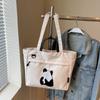 Casual large-capacity shoulder bag women's new fashion handheld cloth bag versatile class tote bag