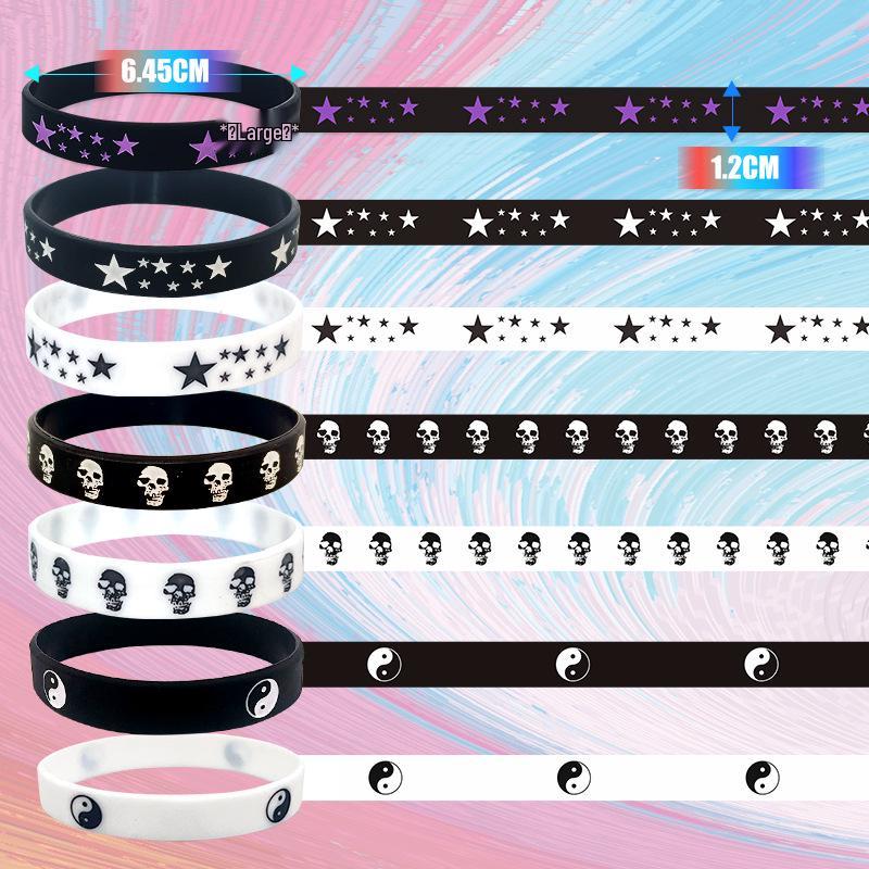 Cross-Border Street Dance Hip Hop Tai Chi Bagua Silicone Couple Wristband