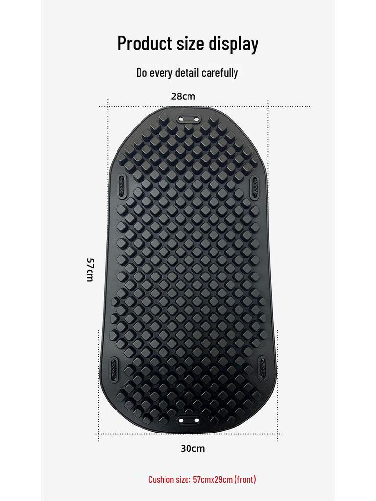 Universal Silicone Motorcycle & Scooter Seat Cover - Breathable, Heat-Resistant, Shock-Absorbing, Summer-Ready.