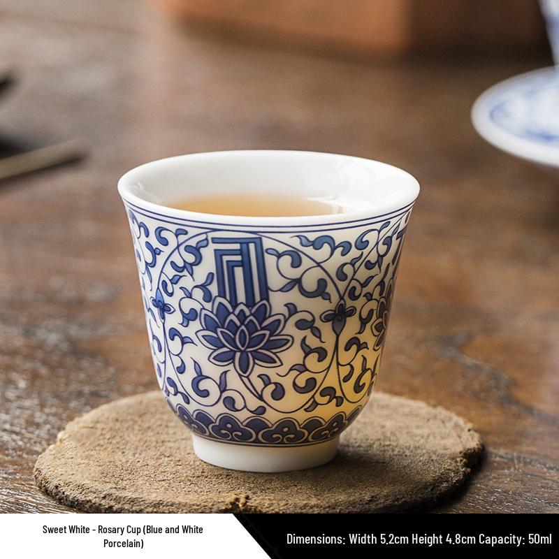 Gold Thread Porcelain Gongfu Tea Cup - Traditional White Ceramic for Home Use