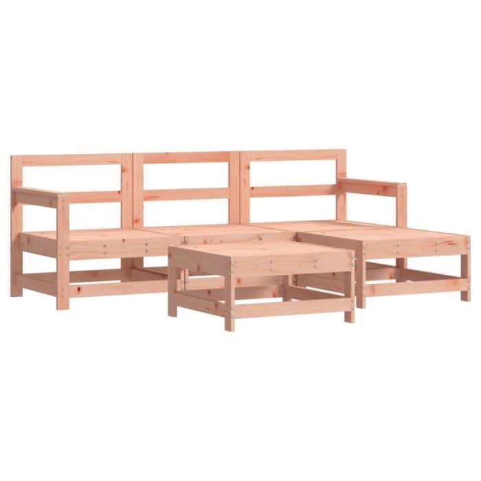 VidaXL Salon de jardin 5 pcs avec coussins bois massif douglas 3185799
