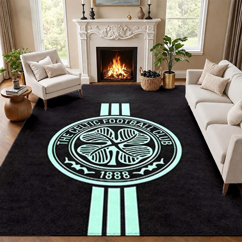 Celtic Football Club Teppich Fußmatte für Wohnzimmer oder Schlafzimmer Schutzmatte unter dem Stuhl Bürodeko Weihnachtsgeschenk Geburtstagsgeschenk
