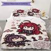 High School DxD Pattern Bedding Uilt Set Uilt Cover Pillowcase Home Decoration Birthday Gift (1 * Duvet Cover + 2 * Pillowcase  Without Core)
