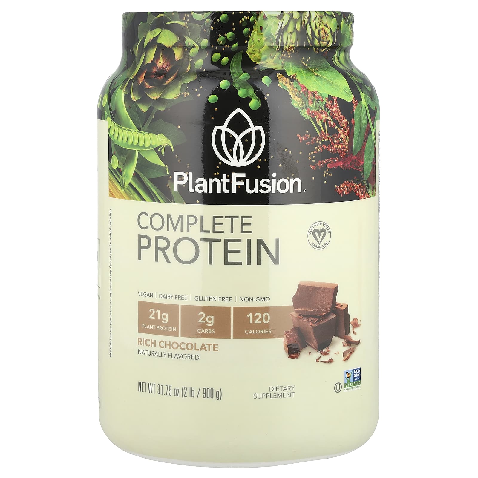 

PlantFusion, Complete Protein, Rich Chocolate, 2 lb (900 g)