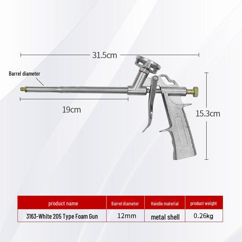 Metal Foam Glue Gun for Doors and Windows, Extended Nozzle, No-cleaning, Special Design for Polyurethane Sealant.
