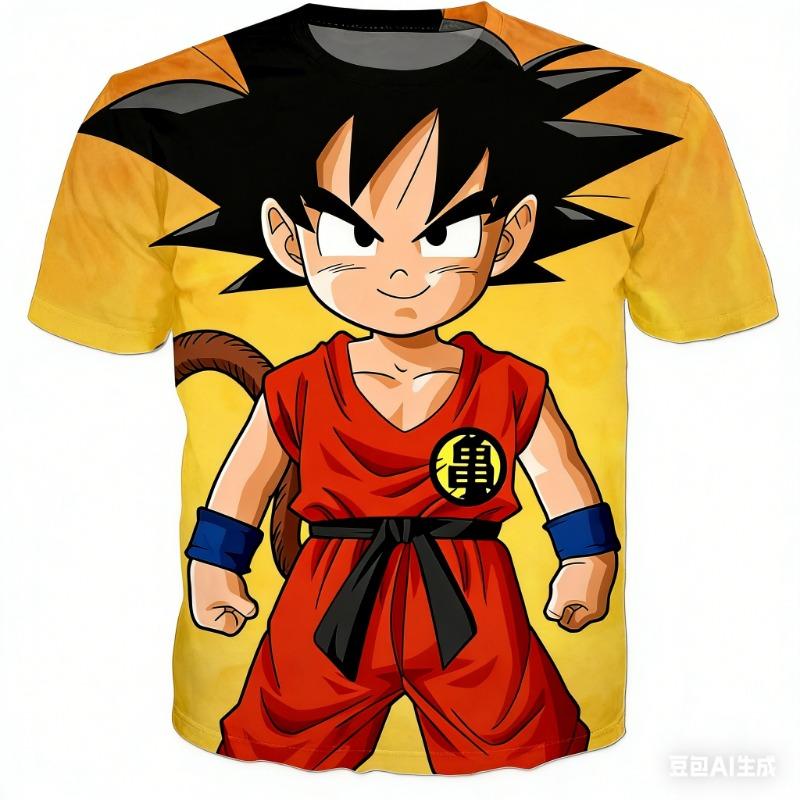 Japanese Anime Dragon Ball Z 3d Printed Cute Young Kid Goku Yellow Dragon Ball T-Shirt Fashion Kids Adults Cosplay Tops Clothing XXL