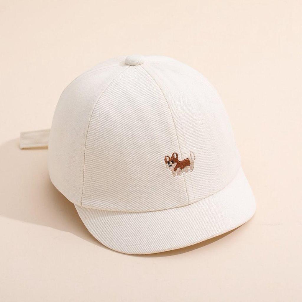 Cute Dog Embroidery Baby Baseball Cap Spring Summer Short Brim Peaked Cap Kids Boys Girls Casual Cartoon Outdoor Sun Hat