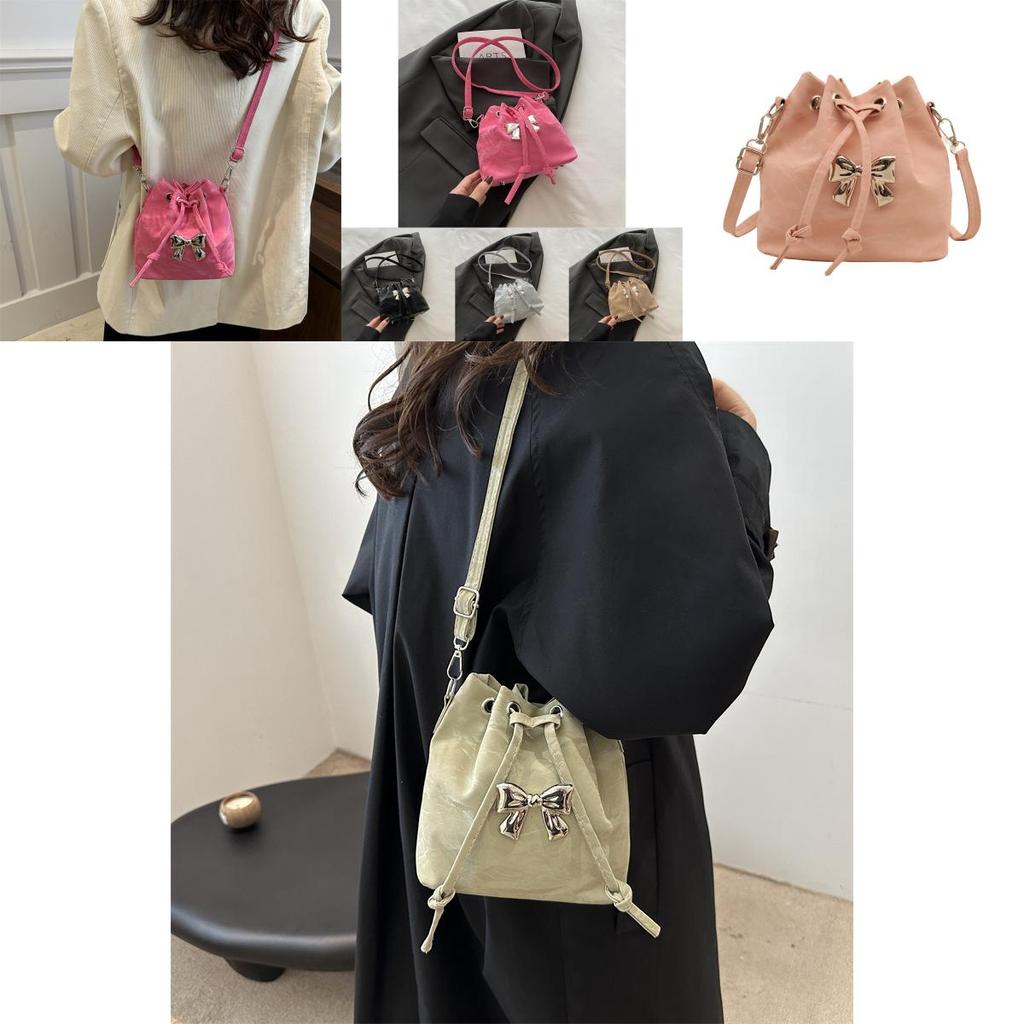 Large Capacity Stylish Shoulder Bag For Women Winter New Design Casual Bucket Bag In Black Silver Khaki Rose Pink Light Pink Blue Green White Colors