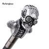 Silver Resin Skull Head Walking Cane Fashion Decorative Steel Stick Gentleman Elegant Cosplay Cane Knob Crosier 92cm