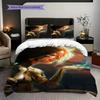 Alita Battle Angel Futuristic Warrior Three-piece set (1 * duvet cover + 2 * pillowcase, without core) 2D Flat Soft and comfortable