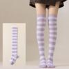 Damen Overknee Socken mit Kreuzstreifen für Halloween, Weihnachten, Karneval, Tanz und Japanische Festivals