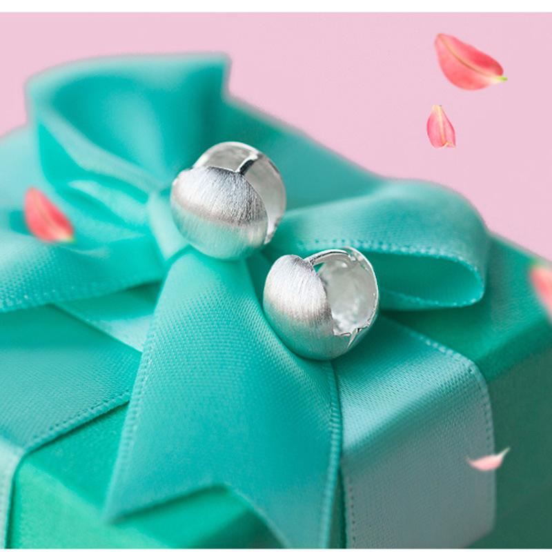 Korean Version of Fashion Brushed Ball Ear Buckle Cold Wind High Sense Popular Women's Earrings Simple Jewelry