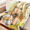 Cartoon Genshin Impact Xilonen Furina Flanell-Deckenbezug Warm Weich Anime-Decke Multifunktionale Dekoration Zuhause Universelle Decke