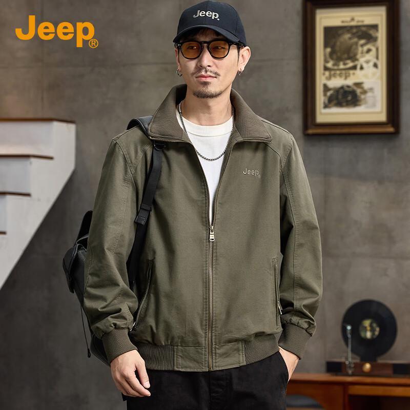 JEEP Men's Loose Fit Pure Cotton Casual Jacket