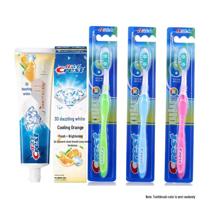 Crest 3D White Energizing Orange Toothpaste & Toothbrush Set