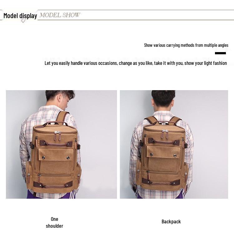 Korean Style Men's Canvas Backpack: Large Capacity, Multifunctional for Travel & Hiking