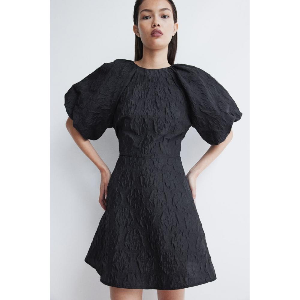 

Платье HM Jacquard Tie Back, черное